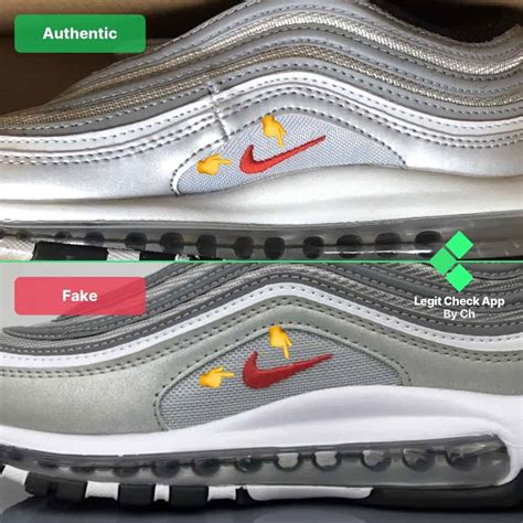 nike air max 97 silver fake vs real|nike air 97 silver bullet.